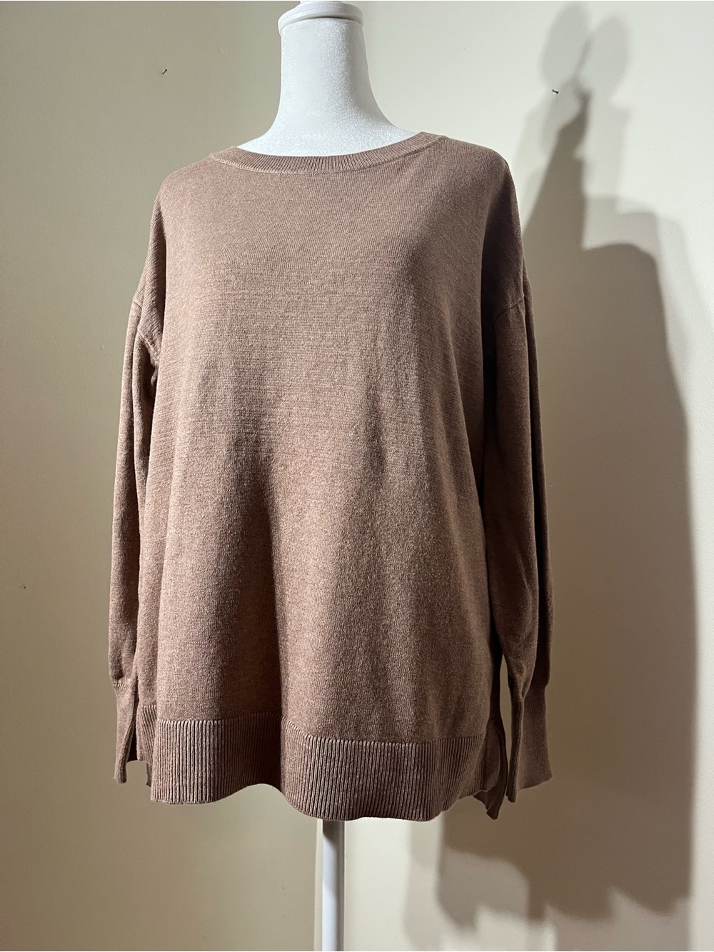 LOFT Cozy Taupe Crewneck Sweater